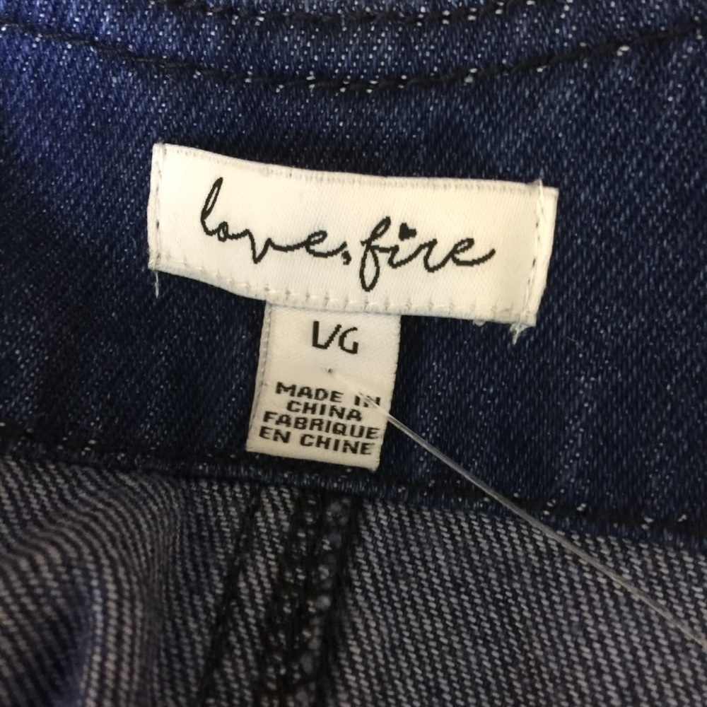 π. π₯. Love Fire. Jean Jumper Dress. Sz L. - Picture 7 of 8